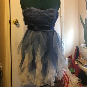 Blue glitter formal dress